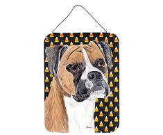 Caroline s Treasures Boxer Fawn uncropped Ohren Candy Corn Halloween Wand oder Tür Aufhängen Prints, 40,6 x 30,5 cm Multicolor