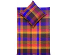 fleuresse Squares Satinbettwäsche mit Reißverschluss berry 200/200 + 80/80 cm