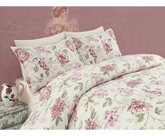 Eponj Home Bettwäsche-Set für Doppelbett 200 x 220 cm Rosa Crema Verde