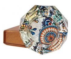 Apol Schönes Octagon Kristall Glas Aschenbecher 9,9 cm Zigarre Zigarette Esche Inhaber Fall für Home Office Tabletop Dekoration Dad Geschenk Kreis