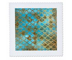 3dRose qs_267662_7 Bettdecke, quadratisch, 45,7 x 45,7 cm, Blau/Weiß