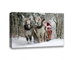 NWT Leinwandbild, Weihnachtsmann, Dekoration, Gemälde für Heimdrucke, gerahmt Modern 24x36 Santa-1910-x16