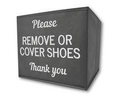 RE Goods Schuh-Abdeckbox, Einweg-Schuh-Halter für Makler und offene Häuser, Bitte abdecken oder entfernen Sie Schuheimer, Schuh-Box Grau
