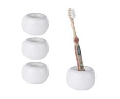 GARASANI Multifunktionaler Zahnbürstenhalter für Paare, Keramik, umweltfreundlich, Donut-Form, rutschfeste Ablage, Badaccessoires weiß