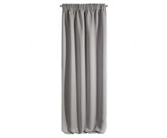 Design91 Glatt Blackout Verdunkelnd Kräuselband Weich Vorhänge Gardinen Modern Schlicht Schlafzimmer Kinderzimmer Wohnzimmer, Grafit, 135x270cm