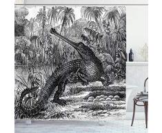 Moderner Duschvorhang von ambesonne, Silhouette einer Frau, die Mädchen Hochformat und Dandelion Flower by Vertikal Farbe Streifen, Stoff Badezimmer Decor Set mit Haken, multicolor, Textil, Multi 9, 69W x 75L