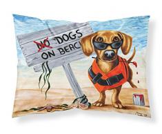 Caroline s Treasures amb1341pillowcase der Hund Beach Dackel Stoff Kissenbezüge, Standard, Multicolor