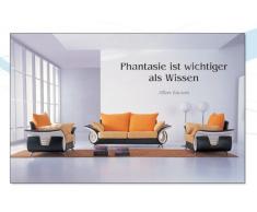 INDIGOS WG30011-31 Wandtattoo w011 Spruch Albert Einstein Phantasie ist wichtiger als Wissen 120 x 35, rot