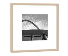COGNOSCO RH-27-B100 Fotografie im Holzrahmen Arena-Fotodruck-Format 27 x 27 cm-Rahmenfarbe beige-Hochwertiges Wandbild, Geschenkidee oder Souvenir aus Köln, Holz, Schwarz-Weiß, Rahmen