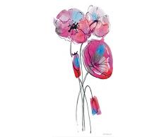 AG Design FTV 0210 Aquarell Mohn, Papier Fototapete - 90x202 cm - 1 Teil, Papier, multicolor, 0,1 x 90 x 202 cm