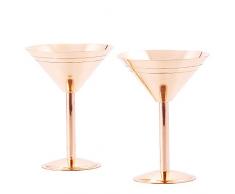 Old Dutch Kupfer massiv Martini Gläser, Set von 2