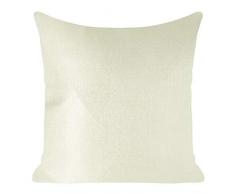 Eurofirany Kissenbezüge Kissenhüllen Schimmernde Leuchtende Couchkissenbezüge Sofakissenbezüge Dekorationskissen Doppelpack 2er Set Kopfkissenbezüge Dekokissen, Creme + Silber, 45x45cm