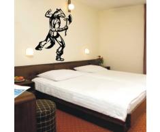 INDIGOS 4052166187749 Wandtattoo w962 Tribal Henker mit Axt FantasieWandaufkleber 120 x 83 cm, schwarz