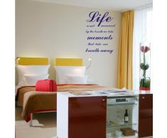 INDIGOS 4052166131292 Wandtattoo W598 Sprüche & Zitate life is not measured Wandaufkleber 80 x 56 cm, blau