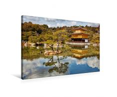 Premium Textil-Leinwand 75 cm x 50 cm quer Goldener Pavillon Kinkakuji