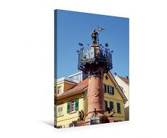 Premium Textil-Leinwand 50 cm x 75 cm hoch Der Rodensteiner Brunnen in Weinheim