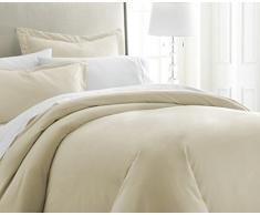 IENJOY Home Collection Bettwäsche-Set für Doppelbett, gebürstet, 3-teilig Queen cremefarben