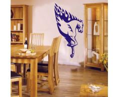 INDIGOS 4052166052450 Wandtattoo w288 Pferd, Feuer, Schweif Wandaufkleber 120 x 64 cm, blau