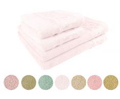 Tessile Di-Lusso MiaSoft Max Bambushandtücher in Geschenkbox, 68,6 x 139,7 cm, 50,8 x 88,9 cm, 4 Stück, Pastellrosa