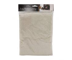 JVL Holzkorb, Baumwollfutter, groß, cremefarben