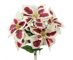 Admired By Nature GPB0707-RD/WT Weihnachtsstern, Kunstsamt, Weihnachtsstern, Nelke, Beere Pfefferminzstern