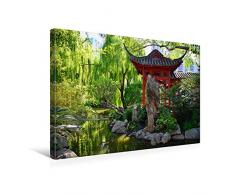 Premium Textil-Leinwand 45 cm x 30 cm quer Chinesischer Garten