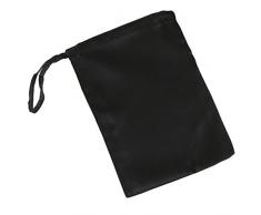 Maxfeel 100% Seide Travel Bags & Geschenktüten mit Kordelzug massiv gefärbt Muticolor schwarz