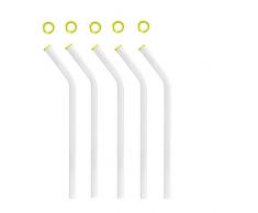 Koch Glas Trinkhalm, gebogen, Zitrone, 5 Stück