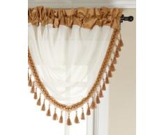 Stylemaster SOHO Sheer Wasserfall, Querbehang mit Faux Seide Band und Fransen, 47 von 96,5 cm Truffle