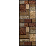 Universal Teppiche Floral Transitional Läufer Accent Bereich Teppich, Multi, 221 x 79 cm/2 x 8, Polypropylen, Mehrfarbig, 221 x 79 x 0,43 cm