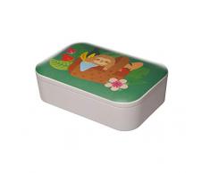 Puckator Faultier Brotdose weiß/grün, Bedruckt, 100% Bambusfaser/Silikon.