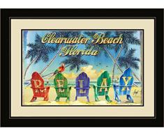 Northwest Art Mall jm-6770 mfgdm RXC Clearwater Beach Florida Relax stühle 33 x 40,6 cm gerahmtes Wandbild Art von Künstler Jim MAZZOTTA