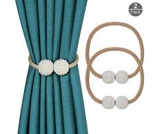 OOTSR Perlenvorhänge für Vorhänge mit Raffhaltern für Verdunkelungsvorhänge (2 Stück) – Fashion Schnalle einfache europäische Raffhalter Drape Raffhalter für Home Office Restaurant Dekor (Gold)