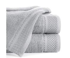 Eurofirany Carlo Badehandtuch Set Handtuch Saunahandtuch Muster – Saugstark, 100% Baumwolle 580g/m², Hochqualitativ, 3er und 6er Pack, Hellgrau, 50X90 cm, 6