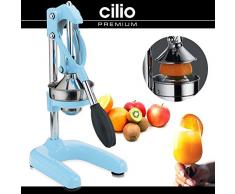 Cilio Saftpresse, schweres Metall, Pastell blau 23 x 19 x 44 cm