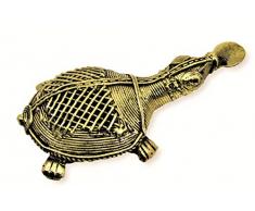 OmSai ES Dhokra Metallkunst – Handgefertigte Schildkröte mit Münze, Vaastu Signifikanz, Schildkröte für Zuhause, Schreibtisch Dekor