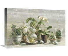 Global Galerie Danhui Nai, Gewächshaus Orchideen auf Holz Giclée V2 Gespannte Leinwand Artwork, 61 x 40,6 cm