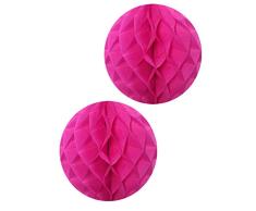 Wrapables Tissue Honeycomb Ball Party Dekorationen für Hochzeiten, Geburtstagsfeiern, Baby Duschen und Kinderzimmer Decor (Set von 2), 40,6 cm Hot Pink