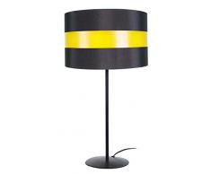 Tosel 63218 Nachttischlampe, Britânia, Stahl/Lampenschirm, Baumwolle, 100 W, E27 schwarz/gelb
