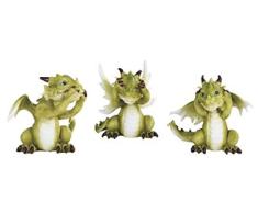 GSC 71875 Niedlicher Drachenfigur, 8,9 cm, 3 Stück, Grün