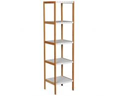 MSV Bücherregal 5 Level, Bambus, braun, 140 x 34 x 33 cm, 13 Stück