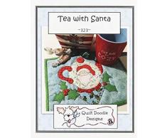 Quilt Doodle Designs QD-323 Teppich, Motiv Tee mit Weihnachtsmann