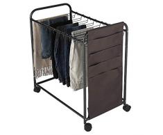 RZChome Rollwagen für Hosen/Jeans/Hosen, mit 12 Bügeln, Schwarz schwarz