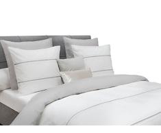 Heckett Lane Wendebettwäsche 100% Baumwolle Perkal Jason 135 White/Silver Grey