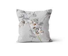 Soleil docre Orchidée Kissen, Polyester, grau, 40 x 40 cm