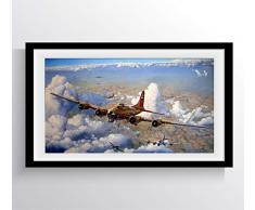 DROB Collectibles Poster zum 2. Weltkrieg, Bomber WAR Boeing B-17, Fliegende Festung, für Fotografie, 43 x 76 cm Premium Kunstdruck mit Archivtinte in glänzendem Papier Limitierte Auflage. WW2P03