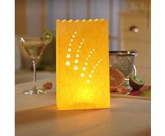 Wiedemann Deko-Licht-Tüte Sternschnuppe groß, Wachs, Weiß, 26 x 15 cm