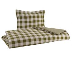 Flanell Wendebettwäsche 100% Baumwolle gebürstet auf beiden Seiten 1 Bettbezug 218,4 x 218,4 cm 2 kissenrollen 50,8 x 50,8 cm, Buffalo Check Sage, Twin