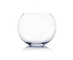 WGV Moon Vase, Länge 25,4 cm, Breite 10,2 cm, Höhe 19,1 cm, transparente Glasvase mit ovaler Öffnung, Pflanzgefäß, Terrarium, Hochzeit, Party, Event, Home Office, Dekoration, 1 Stück