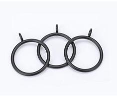 Saim Draperie Vorhang Öse Ringe Metall römischen Tuch verschiebbaren Aufhängen Ringe für Ruten Kleiderbügel Zubehör Schwarz Pack of 40 Inner Diameter 1.5 Inch/38cm